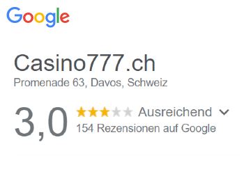 Casino777 Erfahrungen auf Google